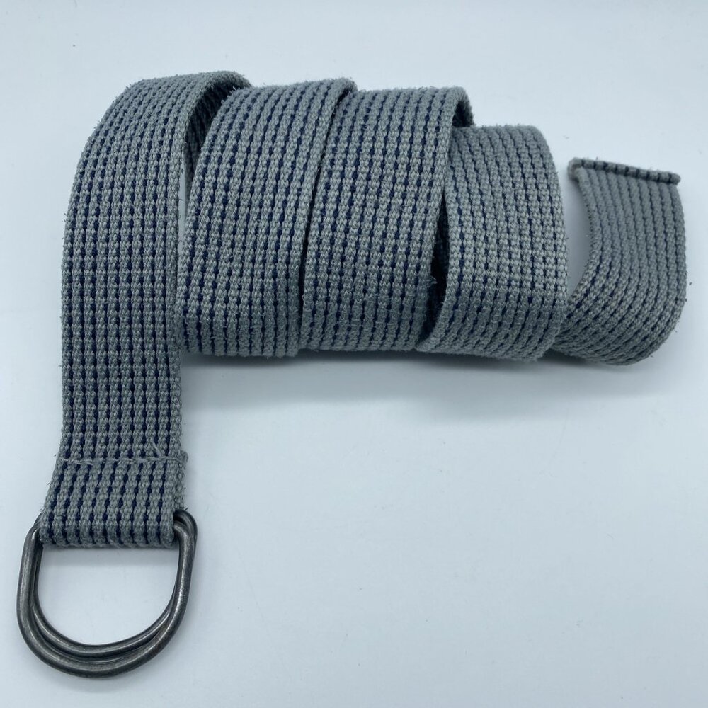 Unbranded Gray w/ Blue Thread D-Ring Belt Men's Size 40 End to End 47"